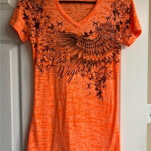 Harley-Davidson Women's Orange Las Vegas Tee